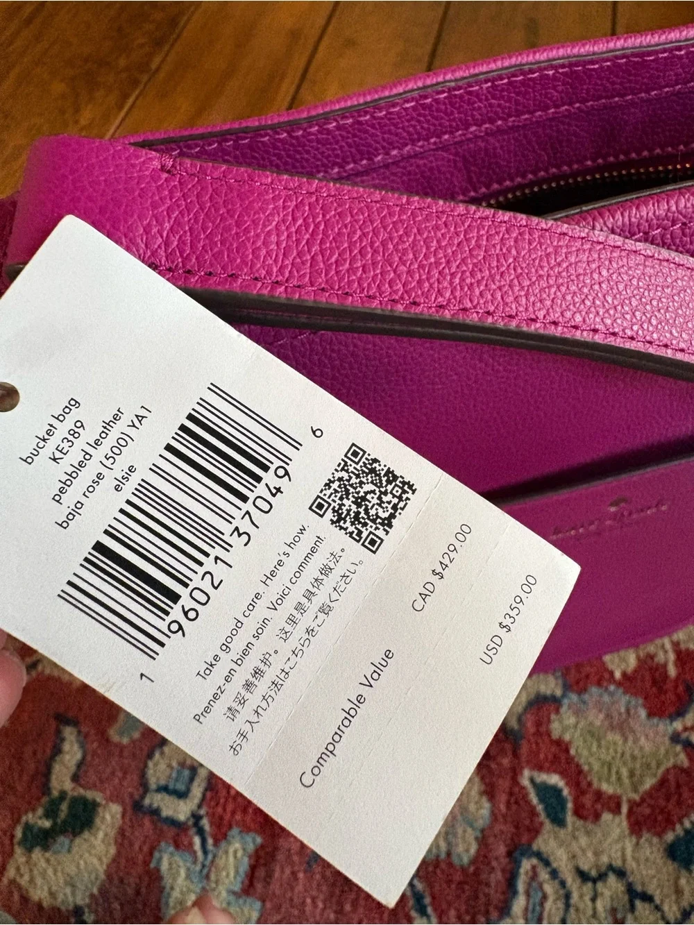 kate spade Fuchsia Pebbled Leather Crossbody Bag